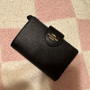 Coach Tri-Fold Black Leather Wallet